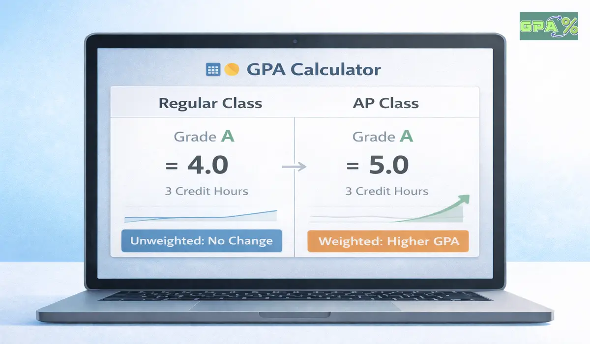 Comparison of GPA values for regular classes and AP classes