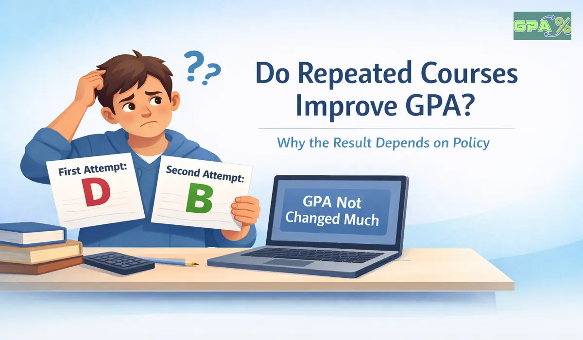 Student deciding whether repeating a course will improve GPA
