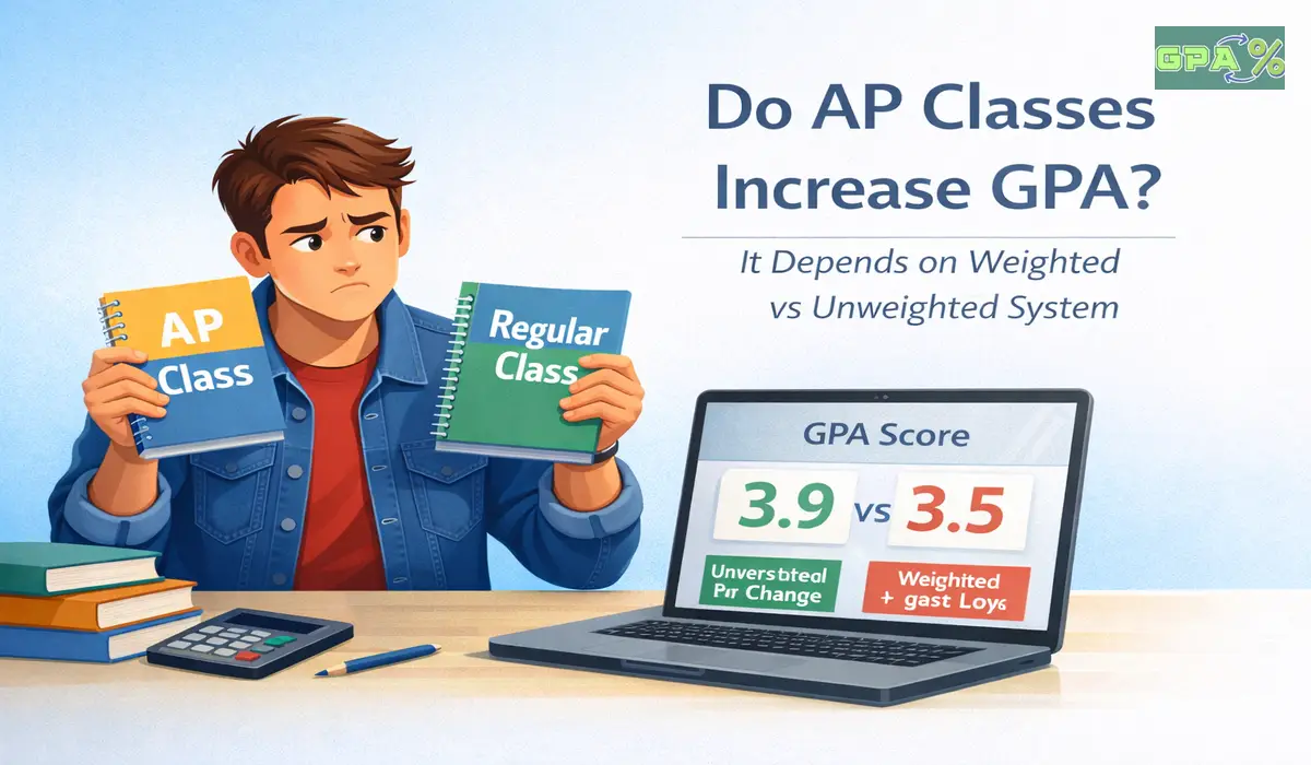 Student comparing AP classes with regular classes for GPA impact